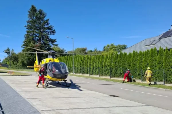 Ochotnicza Straż Pożarna zabezpieczała lądowanie śmigłowca LPR w Dębowcu