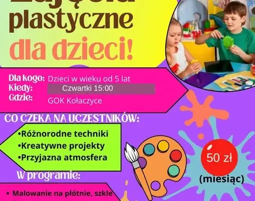 GOK Kołaczyce zaprasza na zajęcia plastyczne – są wolne miejsca