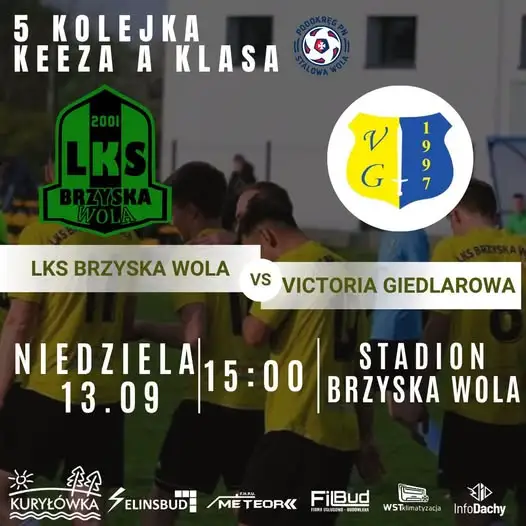LKS Brzyska Wola podejmie Victorię Giedlarowa w 5. kolejce sezonu