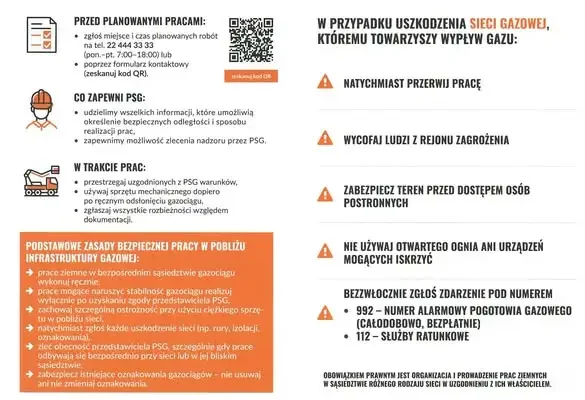 Bezpieczne wykopy: PSG przypomina o zgłaszaniu prac ziemnych w pobliżu gazociągów