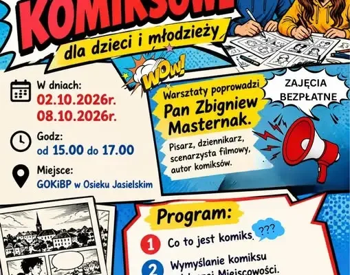 Bezpłatne warsztaty komiksowe w Osieku Jasielskim – dziś o 15:00