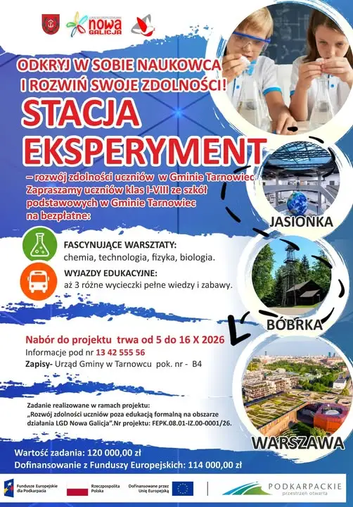 Tarnowiec: rusza nabór do projektu „Stacja Eksperyment” dla uczniów klas I–VIII