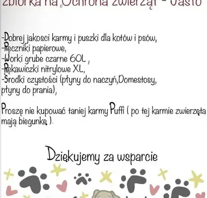Jasło: zbiórka dla zwierząt w PM 9 i SP 12 potrwa do 26 października