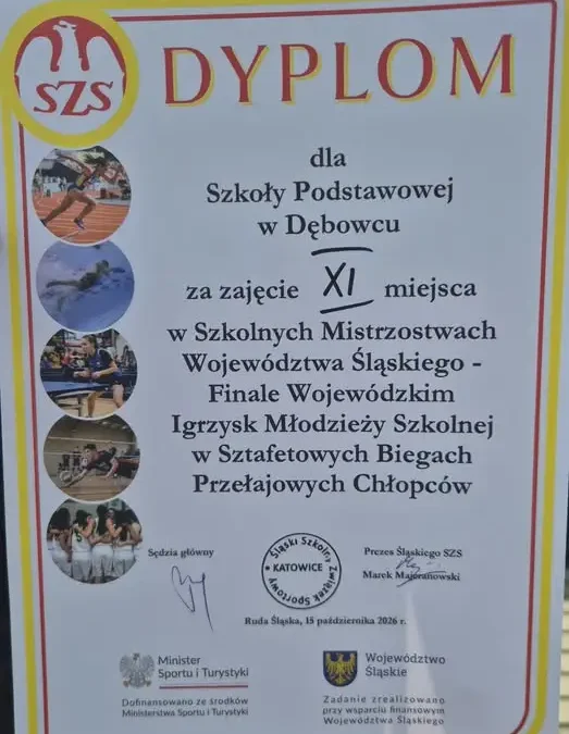 Historyczny sukces szkolnej sztafety — 11. miejsce w województwie śląskim