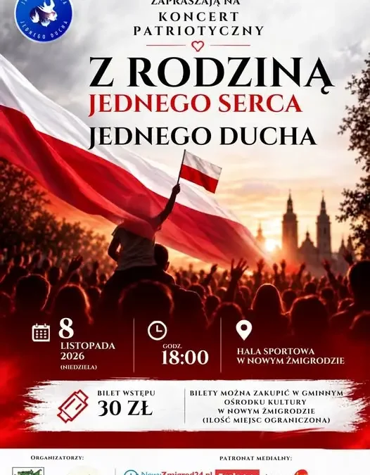 Nowy Żmigród: Koncert Patriotyczny „Z Rodziną Jednego Serca, Jednego Ducha” już 8 listopada