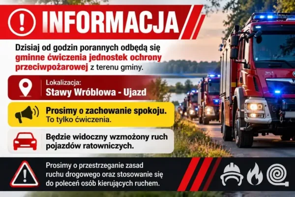Gminne ćwiczenia strażackie na Stawach Wróblowa-Ujazd – dziś od rana