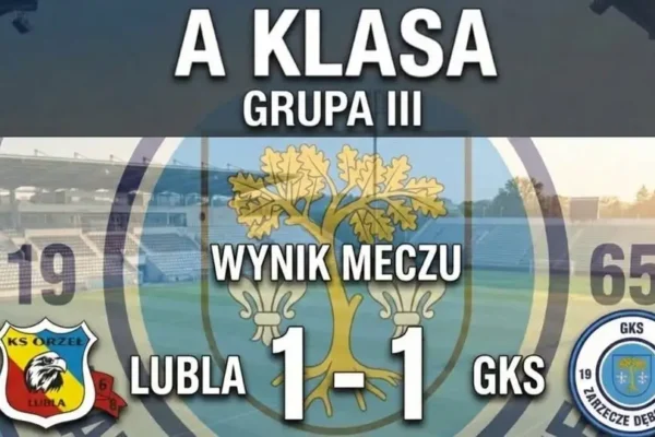 Remis w meczu KS Zarzecze z Orłem Lubla. Kacper Czempas ratuje punkt