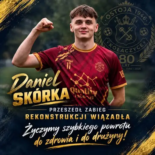Kontuzja przerwała mu sezon. Ostoja Kołaczyce wspiera Daniela Skórkę po operacji