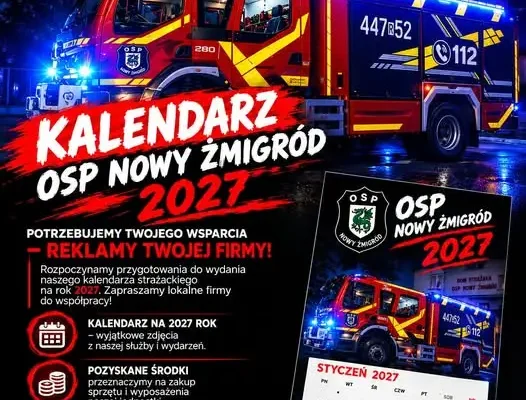 OSP Nowy Żmigród szuka lokalnych firm do kalendarza na 2027 rok
