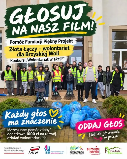 Brzyska Wola walczy o 1000 zł – film „Złota Łączy” w finale konkursu wolontariackiego