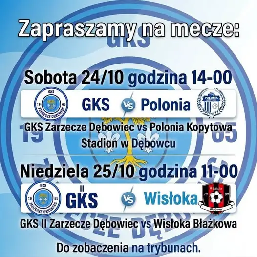GKS Zarzecze Dębowiec: dwa mecze w weekend – pierwsza drużyna i rezerwy walczą o punkty