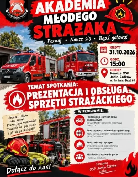 Akademia Młodego Strażaka w Jaśle: trzecie spotkanie już 31 października