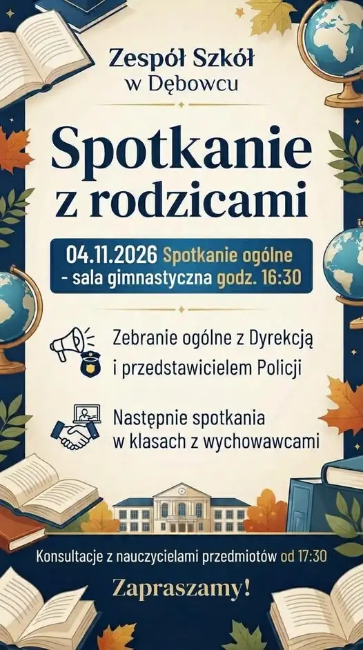 Zebranie z rodzicami w Zespole Szkół w Dębowcu – 28 października