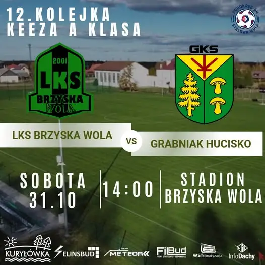 Brzyska Wola żegna sezon na własnym boisku – ostatni mecz z GKS Grabniak Hucisko